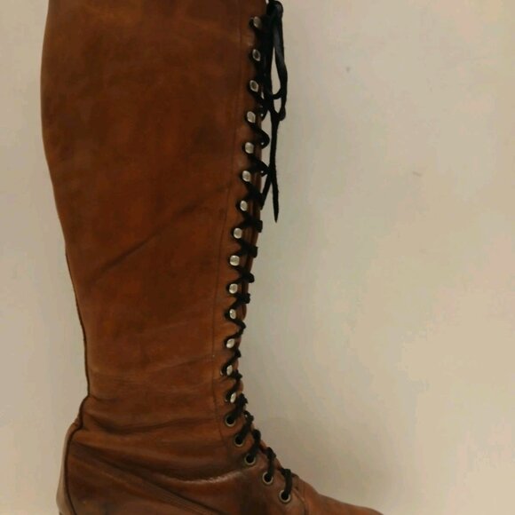 FRYE Black Label Rare Vintage Made In USA Equestrian Boots Women's Size 7 D Wide - Picture 4 of 16